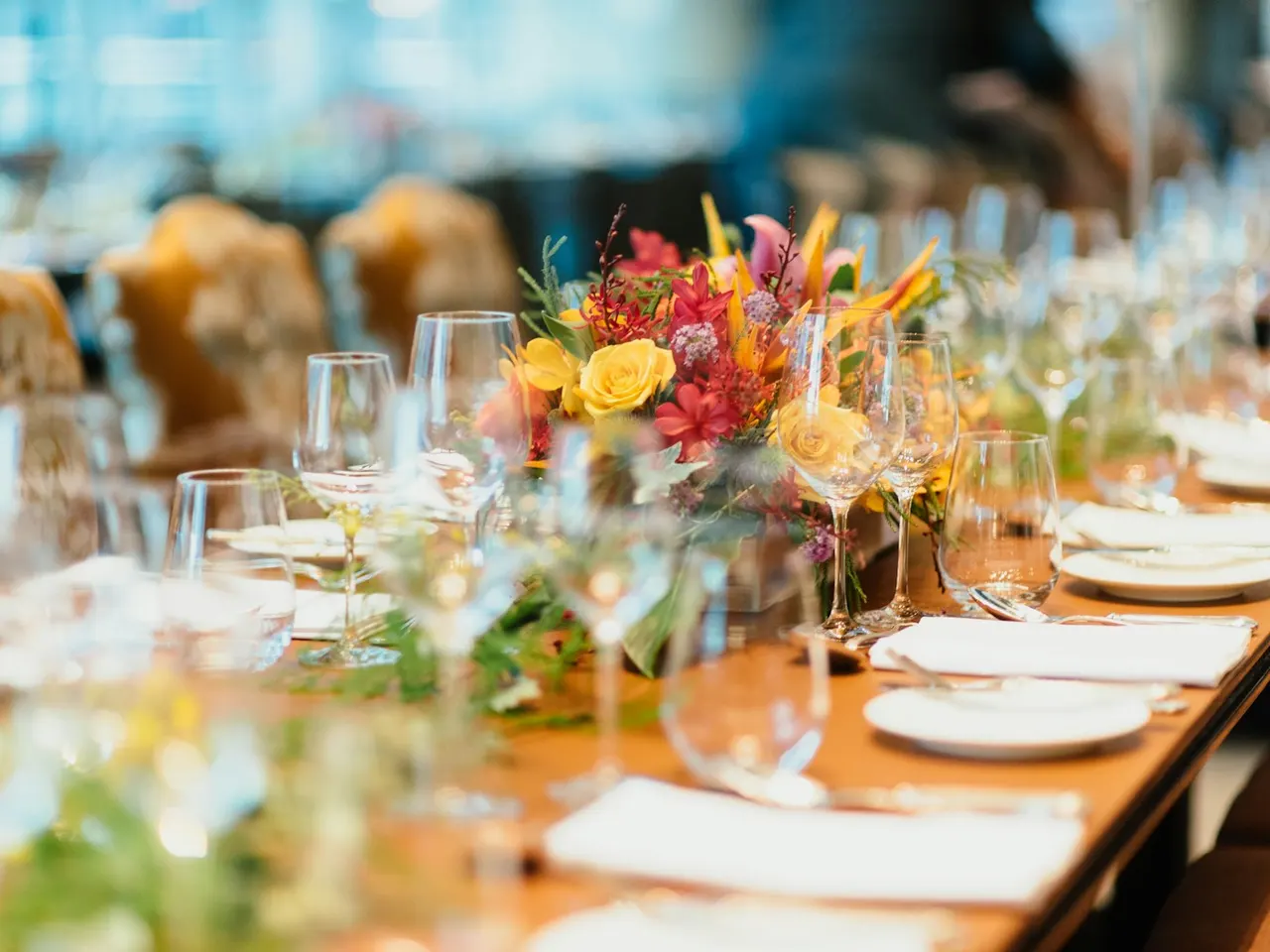 Tables prepared for an event